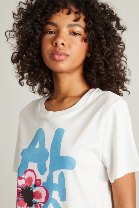 T-shirt in jersey con stampa
