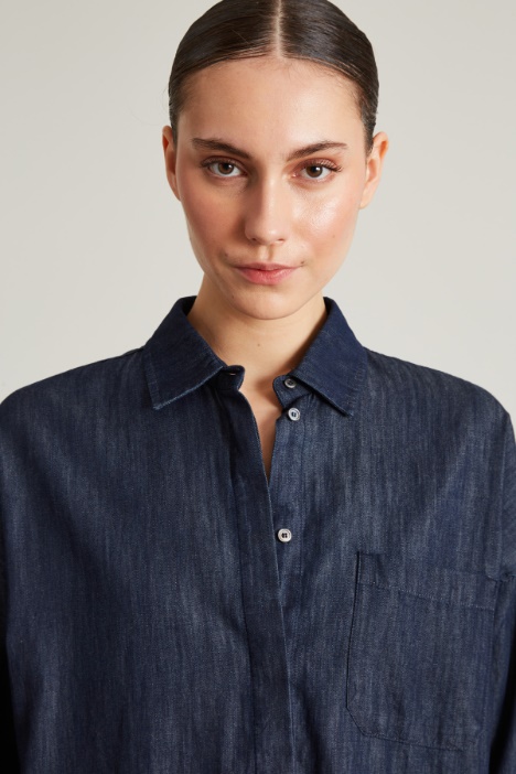 Camicia dritta in denim