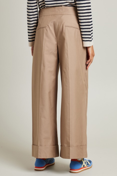 Pantalón ancho de sarga de algodón