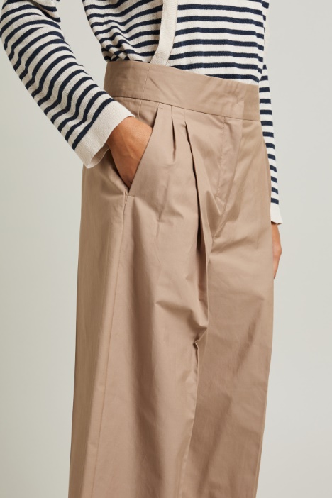 Pantalón ancho de sarga de algodón