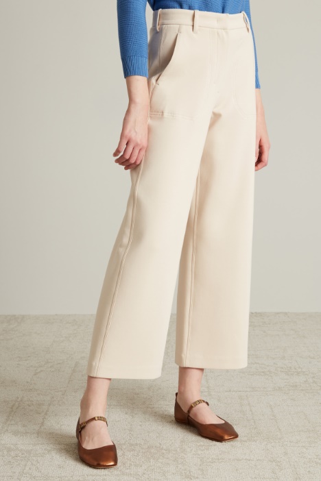 Pantaloni cropped in jersey