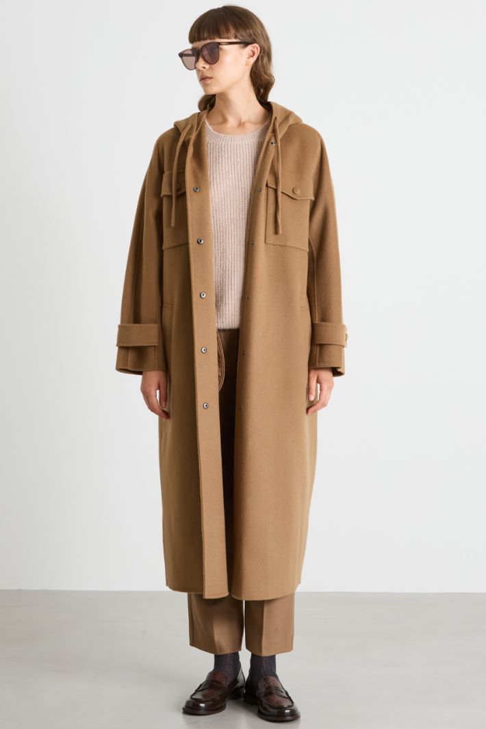 Coat with drawstring hood Intrend