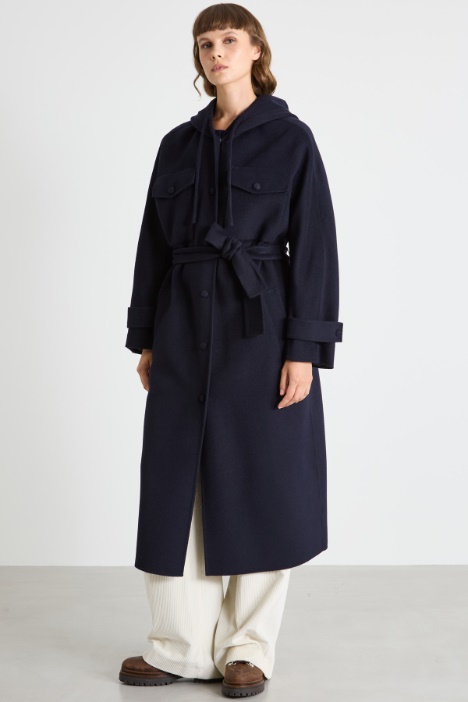 Cappotto con cappuccio a coulisse