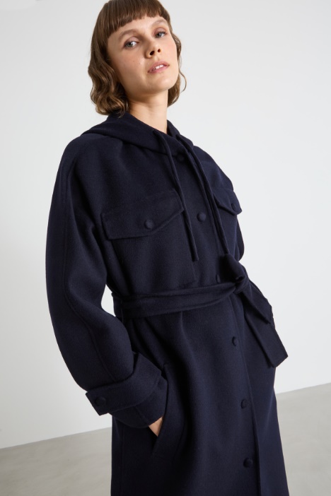 Cappotto con cappuccio a coulisse