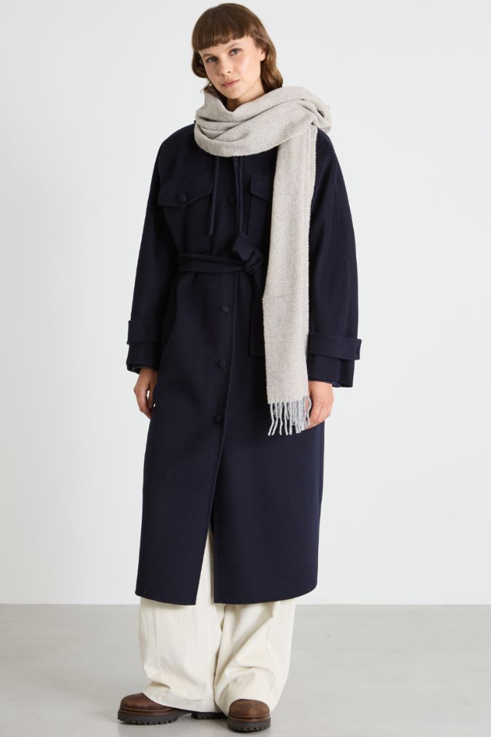 Coat with drawstring hood Intrend