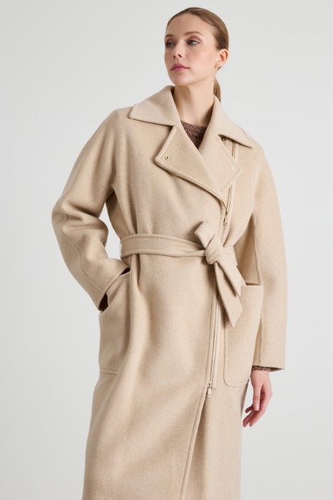 Cappotto in lana con zip