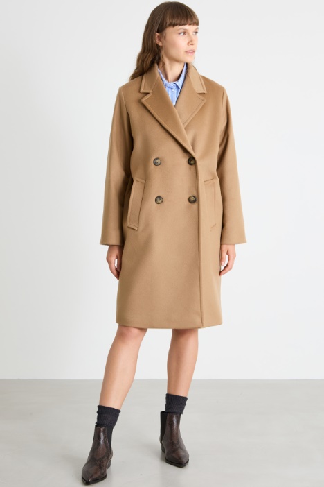 Cappotto doppiopetto in drap