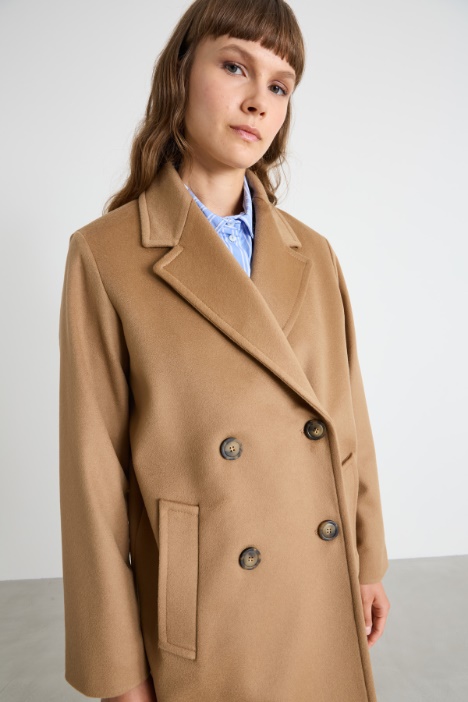 Cappotto doppiopetto in drap