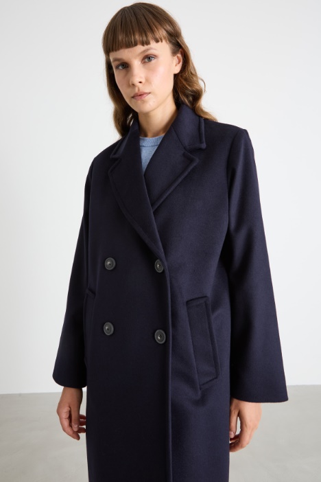 Cappotto doppiopetto in drap