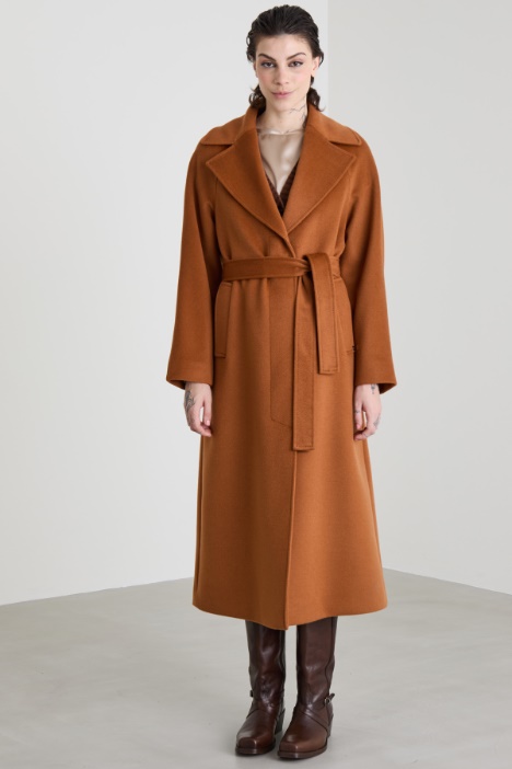 Cappotto lungo in drap di lana
