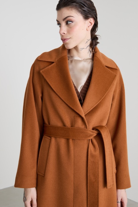 Cappotto lungo in drap di lana