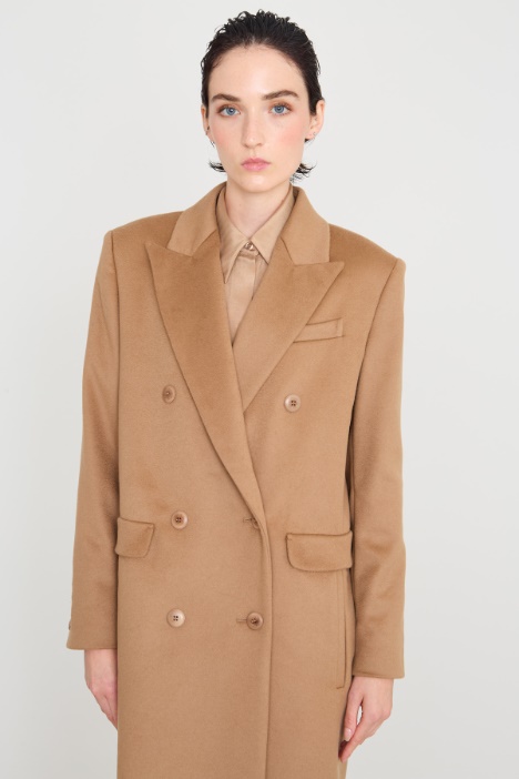 Cappotto lungo doppiopetto in lana