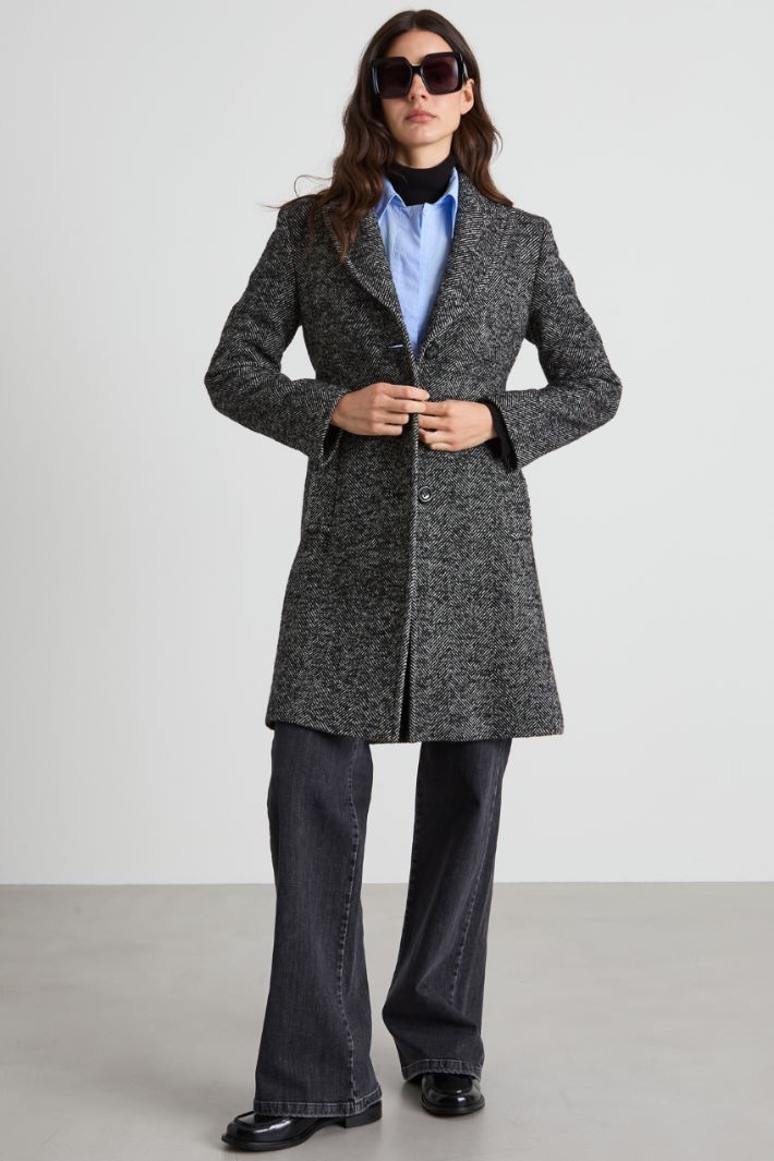 Cappotto in chevron bouclé Intrend