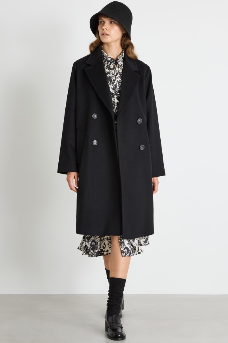 Cappotto doppiopetto in drap - Intrend