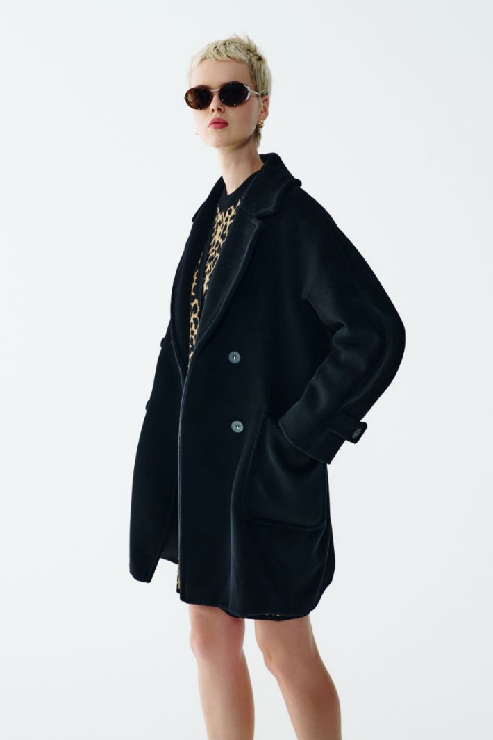 Double-breasted beaver coat Intrend - 6