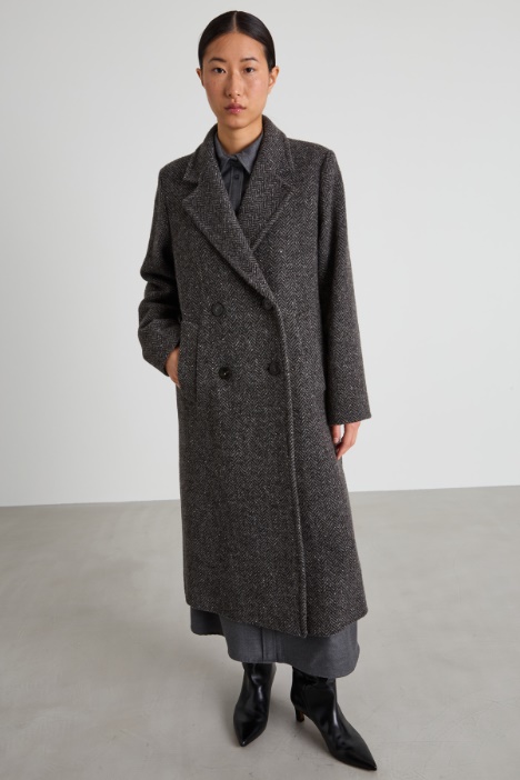 Cappotto in tweed di lana