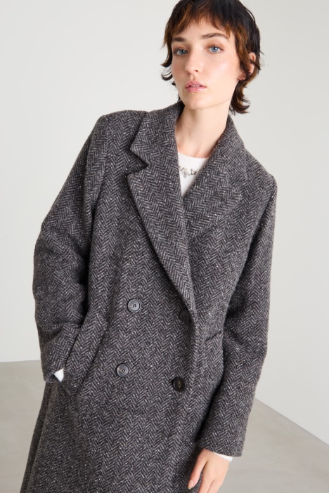 Cappotto in tweed di lana Intrend - 2