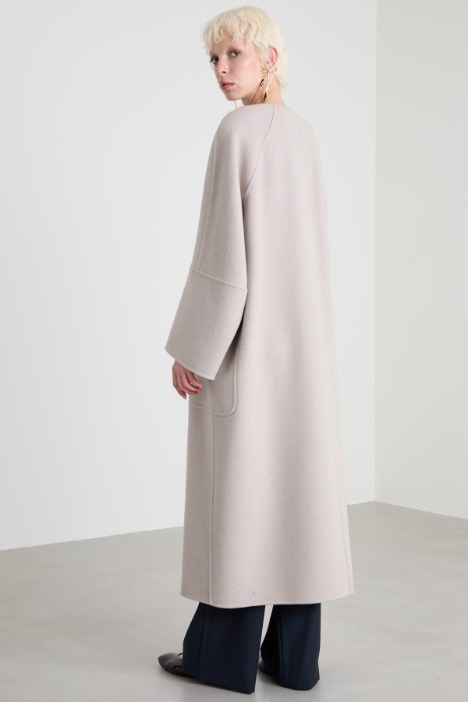 Cappotto girocollo in cashmere