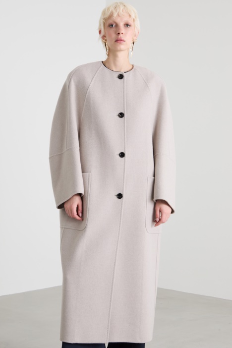 Cappotto girocollo in cashmere
