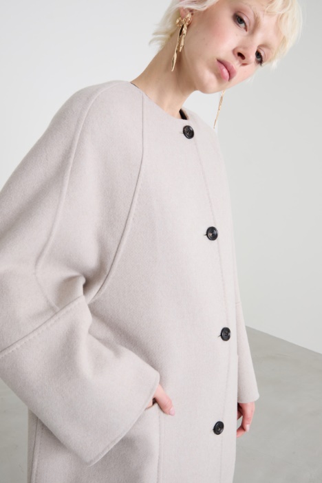 Cappotto girocollo in cashmere