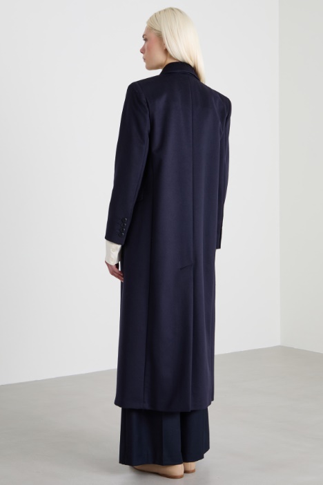 Cappotto lungo doppiopetto in lana