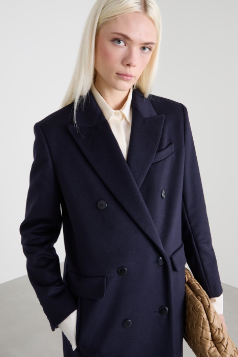 Cappotto lungo doppiopetto in lana