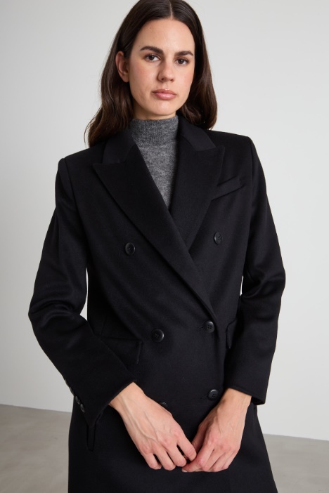 Cappotto lungo doppiopetto in lana