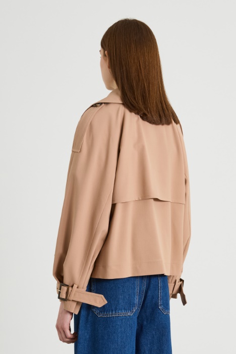 Trench corto in gabardina