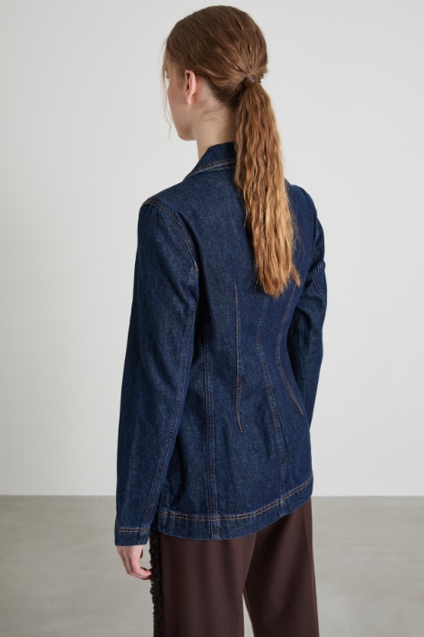 Blazer sfiancato in denim