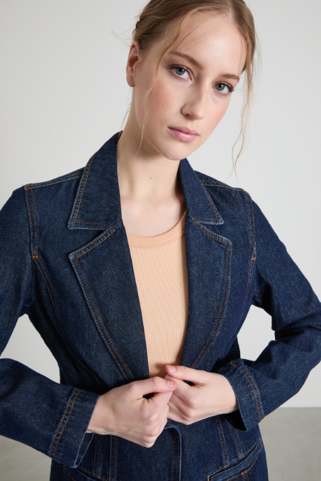 Blazer sfiancato in denim