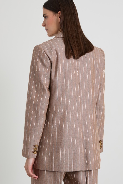 Sequin-adorned pinstripe blazer Intrend - 3