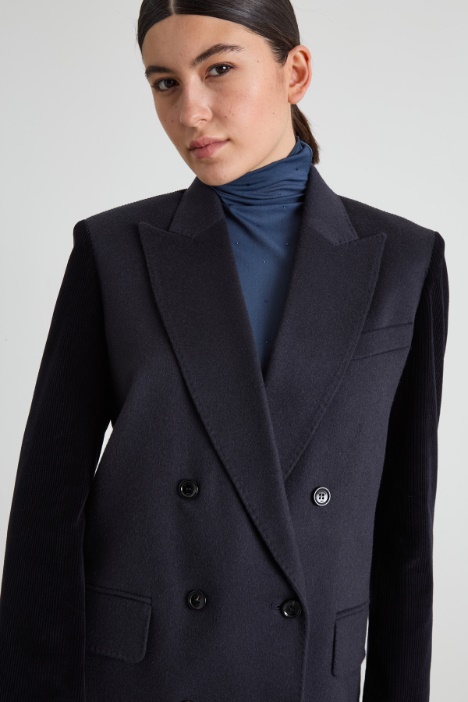 Blazer in cammello e velluto