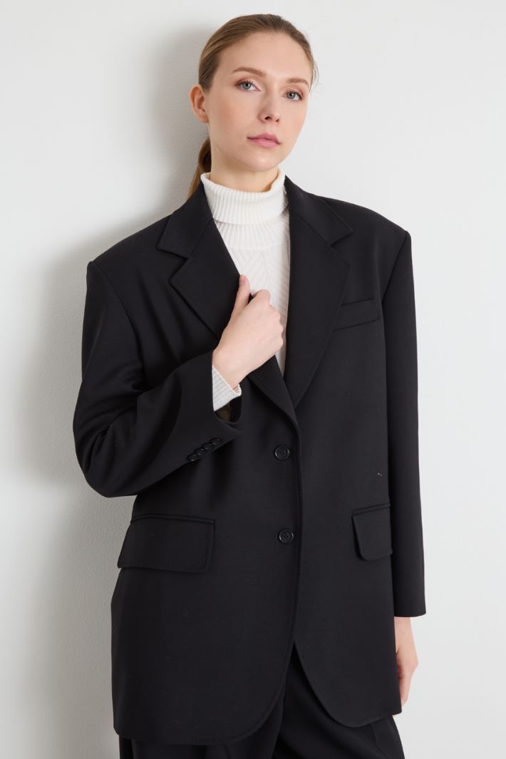 Oversized wool crêpe blazer Intrend - 3