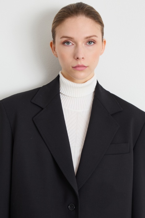 Blazer ancho de crepé de lana