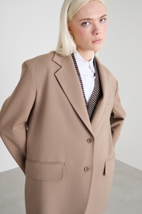 Blazer over in crépe di lana