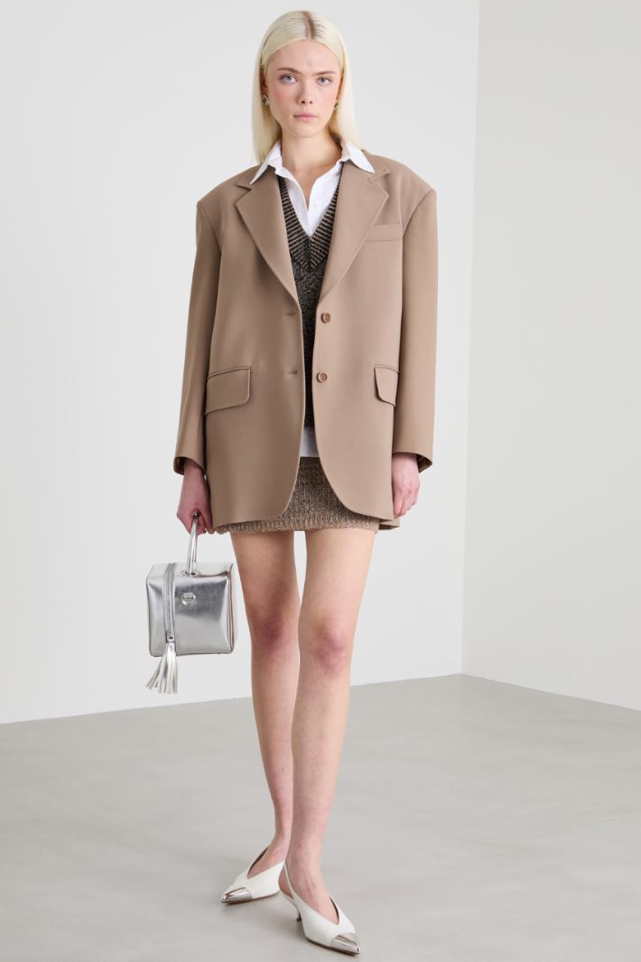 Blazer over in crépe di lana Intrend - 3
