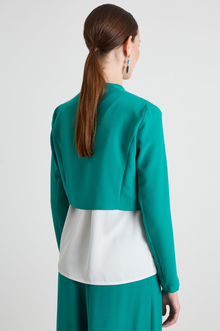 Giacca cropped in enver satin Intrend - 2