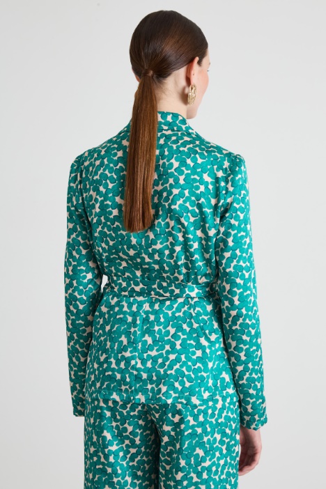 Blazer de sarga estampada