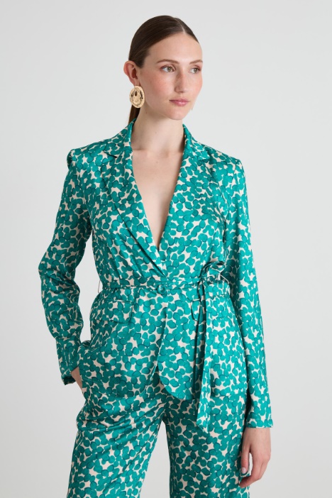 Patterned twill blazer Intrend