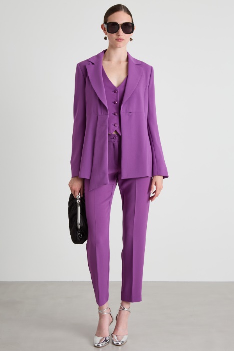 Belted blazer in crepe fabric Intrend