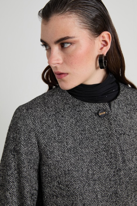 Giacca cropped in chevron