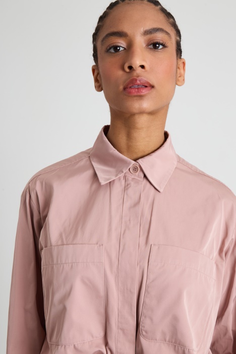 Giacca boxy in taffetà