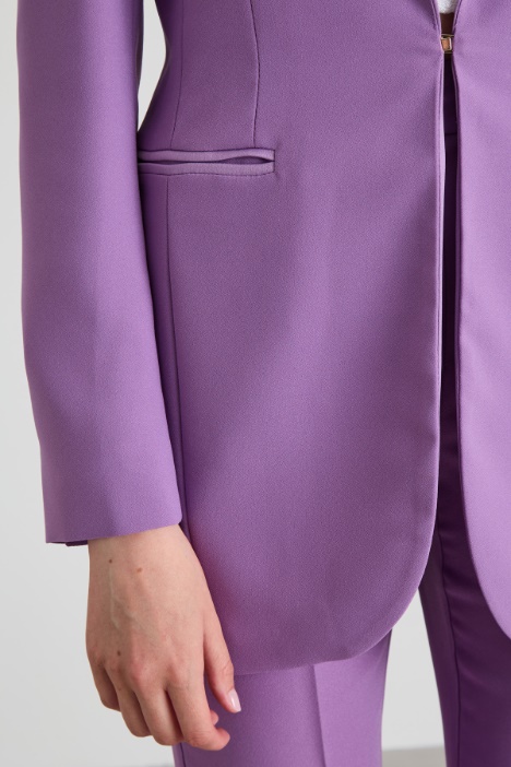 Blazer in enver satin con cintura