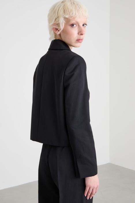 Giacca boxy in faille