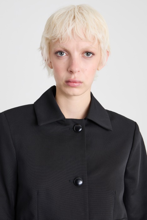 Giacca boxy in faille