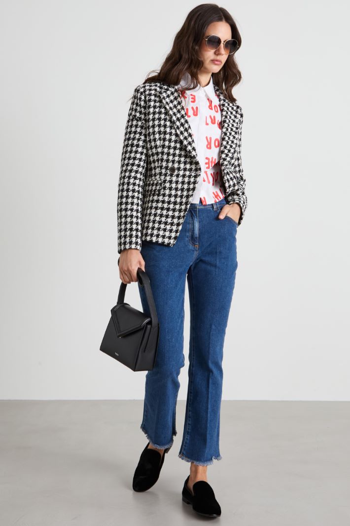 Blazer in tweed di misto cotone Intrend - 3