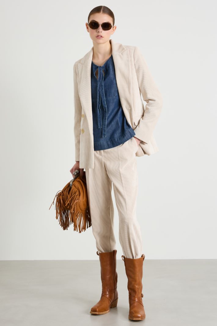 Blazer doppiopetto in velluto Intrend