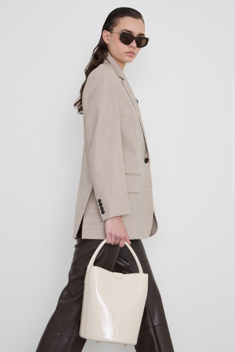 Blazer in gabardina mélange