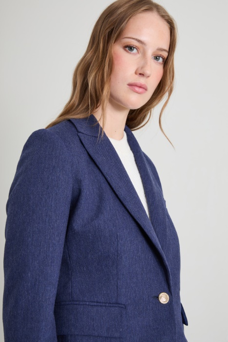 Blazer in gabardina effetto denim