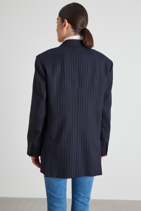 Blazer gessato in lana